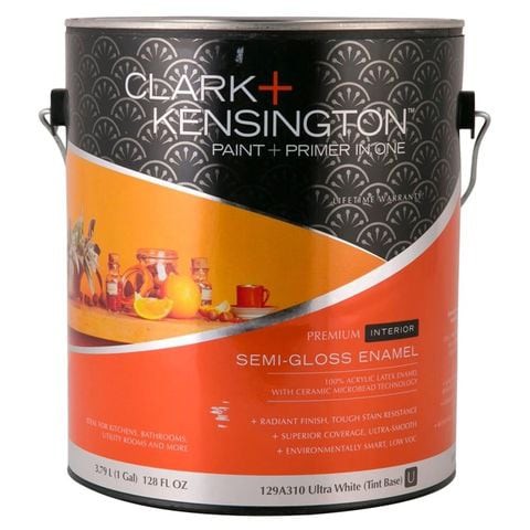 C &amp; K Interior Semi-Gloss Enamel (3.8 L, Ultra White)