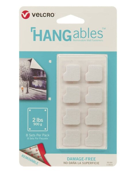 Velcro Hangables Removable Wall Fasteners, Squares 8-Count