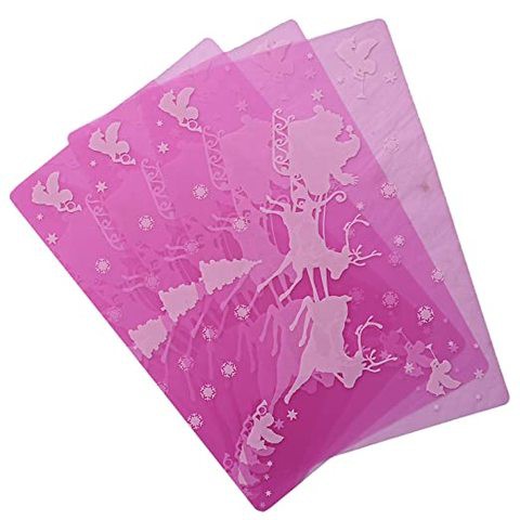 Kuber Industries Santa Claus with Deer 3 Piece PVC Refrigerator Drawer Mat Set - Pink