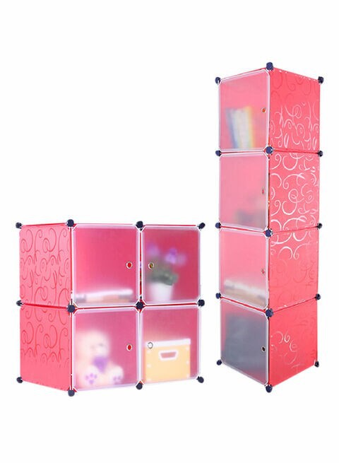 4-Cubes DIY Storage Cabinet Pink 35.5x35.5x35.5centimeter