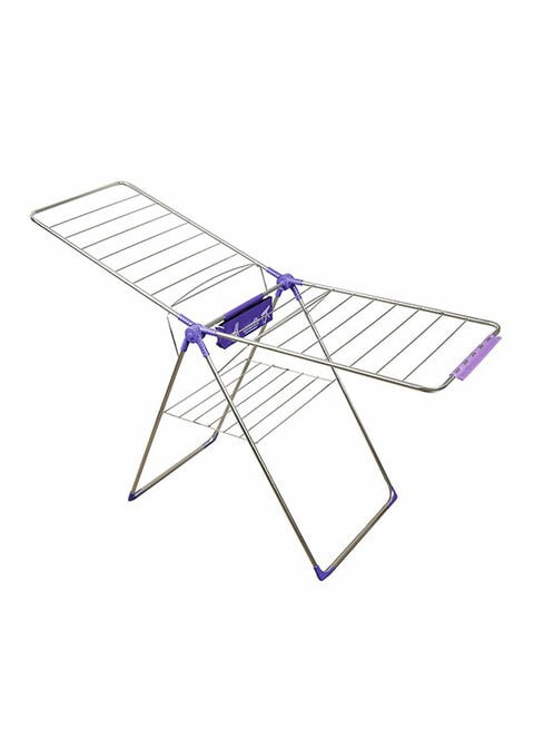 Royalford Foldable Cloth Dryer Stand Blue/Silver/Purple 55 X 180Cm