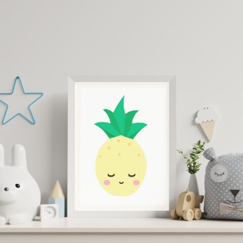 Sweet Pea Sleepy Pineapple Wall Art Print