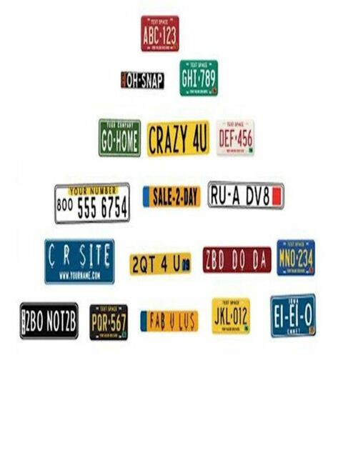 Generic Creative Retro License Plate Removable Wall Sticker Decal, Living Room Bedroom Home Decoration Adhesive DIY Art Wall Mural Multi Color