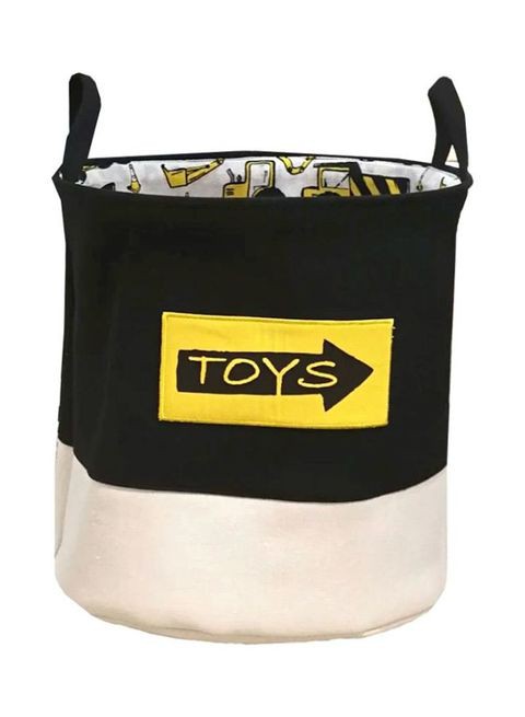 MissTiara Toys Storage Basket Black/White/Yellow 40x33x40centimeter