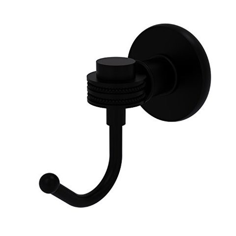 Allied Brass 2020D-Bkm Continental Collection Dotted Accents Robe Hook, Matte Black