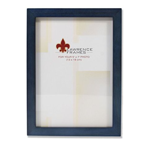 Lawrence Frames Blue Wood Picture Frame, Gallery Collection, 5 By 7-Inch