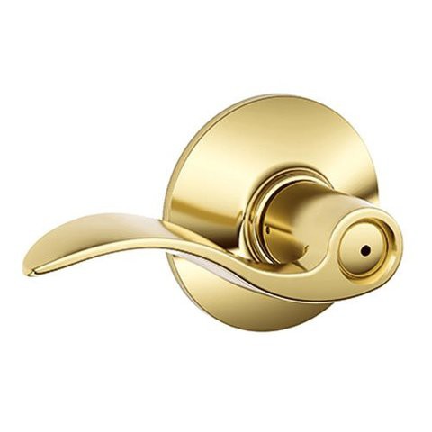 Schlage F40Fla605 Flair Privacy Lever, Bright Brass