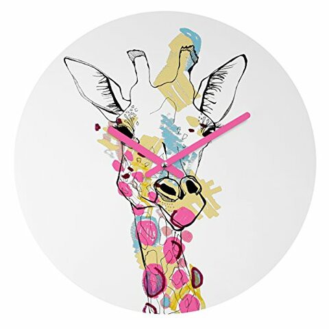 Deny Designs Casey Rogers, Giraffe Color, Round Clock, Round, 12&quot;