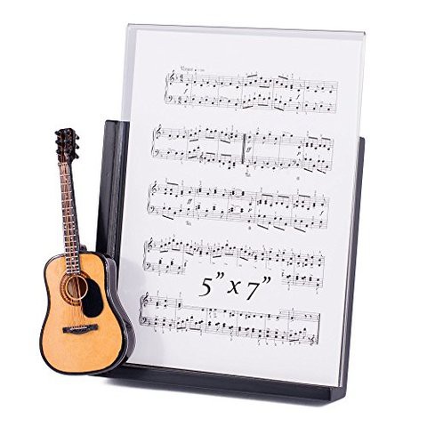 Broadway String Guitar With Pick Guard Decorative Classic Black 5X7 Picture Frame