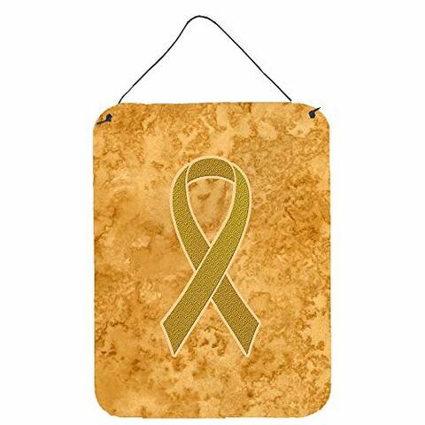 Caroline&#39;s Treasures An1209Ds1216 Gold Ribbon For Childhood Cancers Awareness Wall Or Door Hanging Prints, 12X16, Multicolor