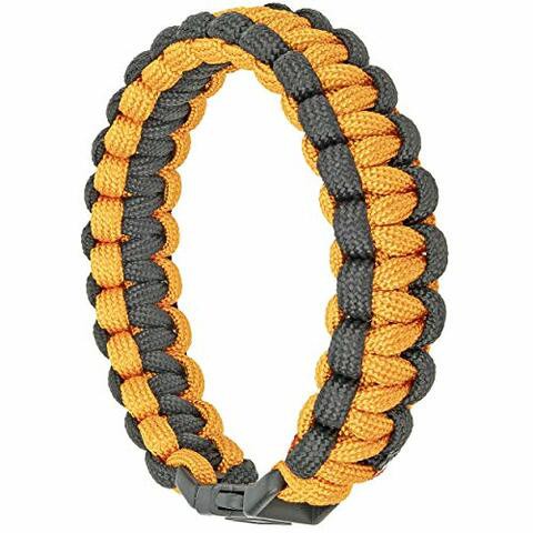 Southern Homewares Paracord Survival Bracelet, 8-Inch, Orange And Black