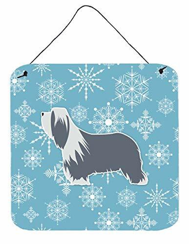 Caroline&#39;s Treasures Bb3517Ds66 Winter Snowflake Bearded Collie Wall Or Door Hanging Prints, 6X6, Multicolor