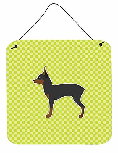 Caroline&#39;s Treasures Bb3787Ds66 Toy Fox Terrier Checkerboard Green Wall Or Door Hanging Prints, 6X6, Multicolor