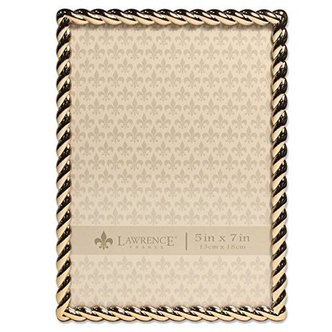 Lawrence Frames 5X7 Golden Rope Picture Frame, Gold