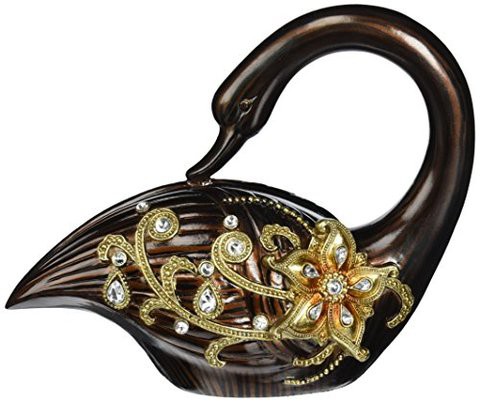 Ok Lighting Laurel Topaz Swan Decor, 9.5&quot;