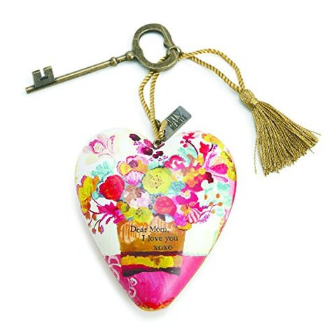 Demdaco Dear Mom Floral Bouquet 4 X 3 Heart Shaped Resin Keepsake Decoration