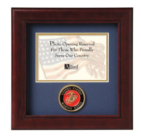 Allied Frame Us Marine Corps Medallion Landscape Picture Frame - 4 X 6 Picture Opening