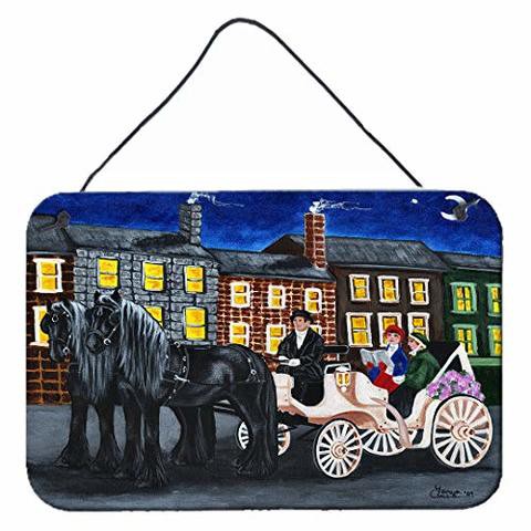 Caroline&#39;s Treasures Amb1409Ds812 City Carriage Ride Horse Wall Or Door Hanging Prints, 8X12, Multicolor