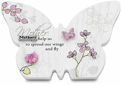 Pavilion Gift Company Mark My Words Self Standing Butterfly Plaque With Mother Saying, 4-3/4 By 3-1/4-Inch