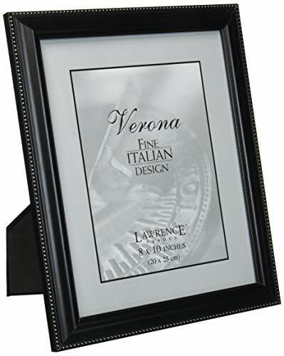 Lawrence Frames Walnut Wood 8X10 Picture Frame - Silver Bead Design
