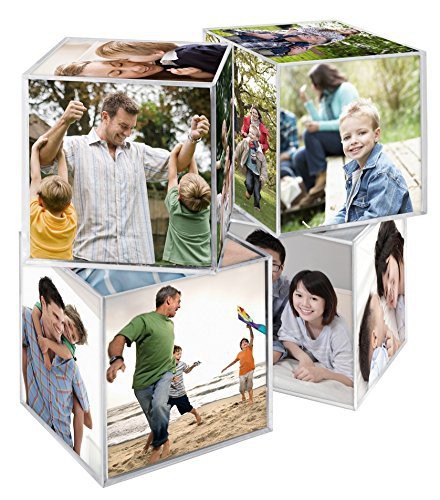 Mcs 3.25X3.25 Inch Clear Plastic 6 Sided Photo Cube 4-Pack, Clear (65750)