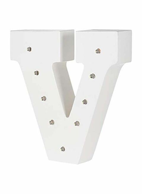 East Lady Letter V Shaped Decorative LED Light White 16 x 16cm