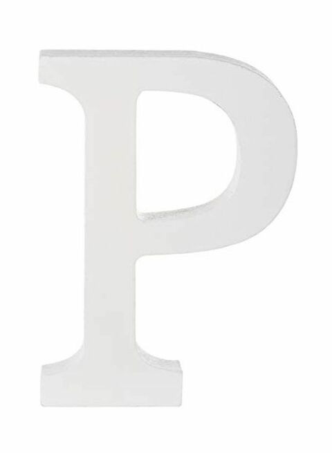 East Lady Decorative Wooden Alphabet P White 15x12x0.7cm