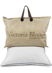 Home Canvas Victoria Bloom luxury pillow,Premium 250TC cotton cover,70cmx48cm, Stripe White