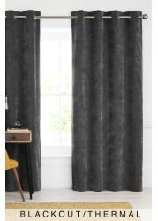 Soft Velour Curtains Eyelet Blackout/Thermal