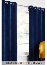 Soft Velour Curtains Eyelet Blackout/Thermal