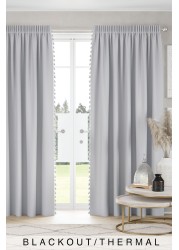 Textured Tassel Curtains Pencil Pleat Blackout/Thermal