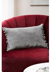 Soft Velour Pom Edge Cushion