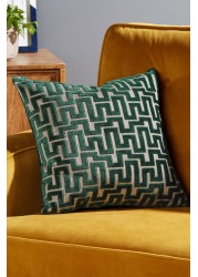 Fretwork Velvet Cushion Small Square