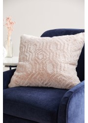 Freya Textured Geo Faux Fur Cushion