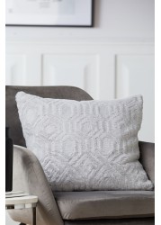 Freya Textured Geo Faux Fur Cushion