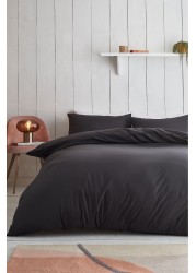 Cotton Rich Duvet Cover and Pillowcase Set Plain Percale