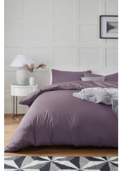 Cotton Rich Duvet Cover and Pillowcase Set Plain Percale