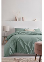 Cotton Rich Duvet Cover and Pillowcase Set Plain Percale