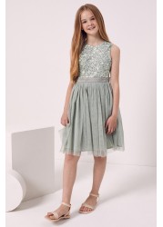 Maya Girl Sleeveless Sequin Tulle Dress