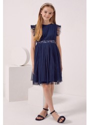 Maya Girl Embellished Waist Tulle Dress