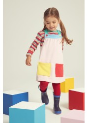 Little Bird Pink Colourblock Pinafore Set