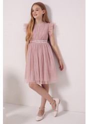 Maya Girl Embellished Waist Tulle Dress