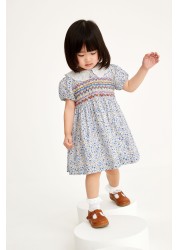 Lace Collar Shirred Cotton Dress (3mths-8yrs)