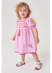 Embroidered Puff Sleeve Dress (3mths-8yrs)