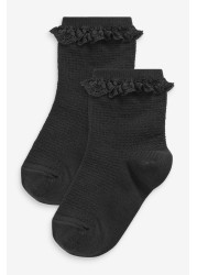 2 Pack Cotton Rich Ruffle Ankle Socks