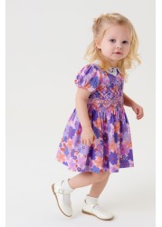 Lace Collar Shirred Cotton Dress (3mths-8yrs)