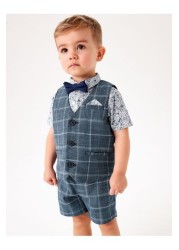 Check Fabric (3mths-9yrs) Waistcoat, Shirt & Short Set