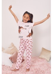 Lipsy Short Sleeve Long Leg Pyjama Set