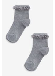 2 Pack Cotton Rich Ruffle Ankle Socks