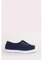 Trotters London Plum Canvas Shoes